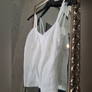 Ann Taylor Linen White Camisole Top